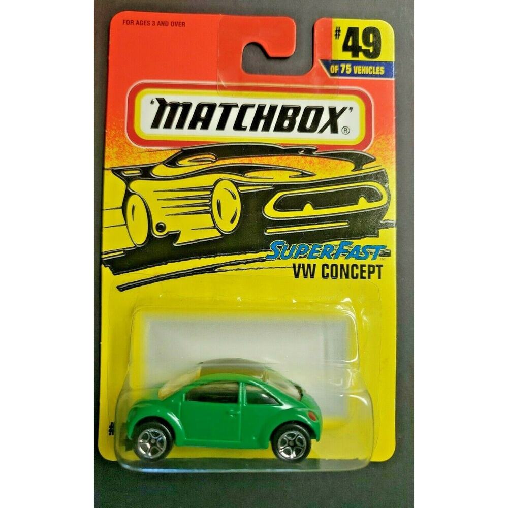1996 Matchbox VW Concept Volkswagen Beetle #49 of 75 Green Super Fast NIB HW4
